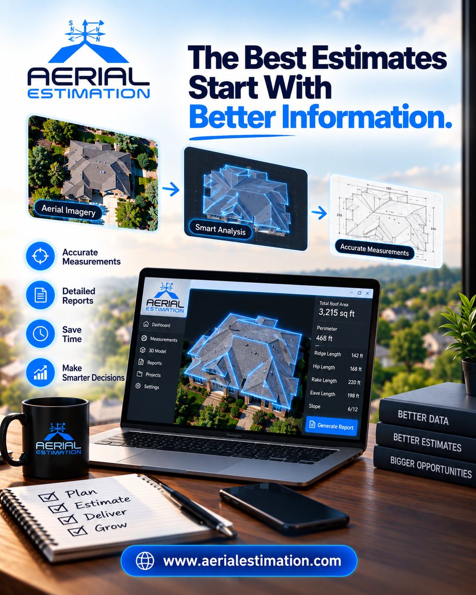 AEstimation's tweet photo. Better information leads to better roof measurements, faster estimates, and smarter decisions. Aerial Estimation turns aerial imagery into accurate measurements .aerialestimation.com

#Roofing #RoofingContractor #RoofMeasurement #RoofEstimate #RoofingBusiness #AerialEstimation https://t.co/jcRND7ULQn