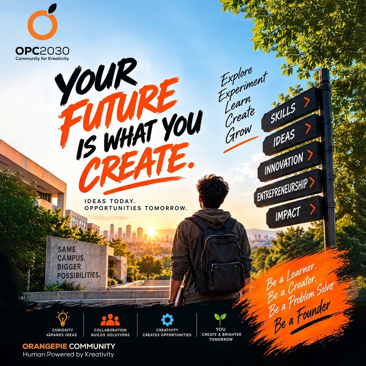 Orangepieai's tweet photo. The future belongs to those who think differently, create boldly, and keep learning.
From building your personal brand to turning ideas into impact, from mastering AI to becoming a better storyteller.
Learn. Create. Connect. Innovate. Grow.
#ThinkDifferent #StudentCommunity https://t.co/Wqvizhc07I