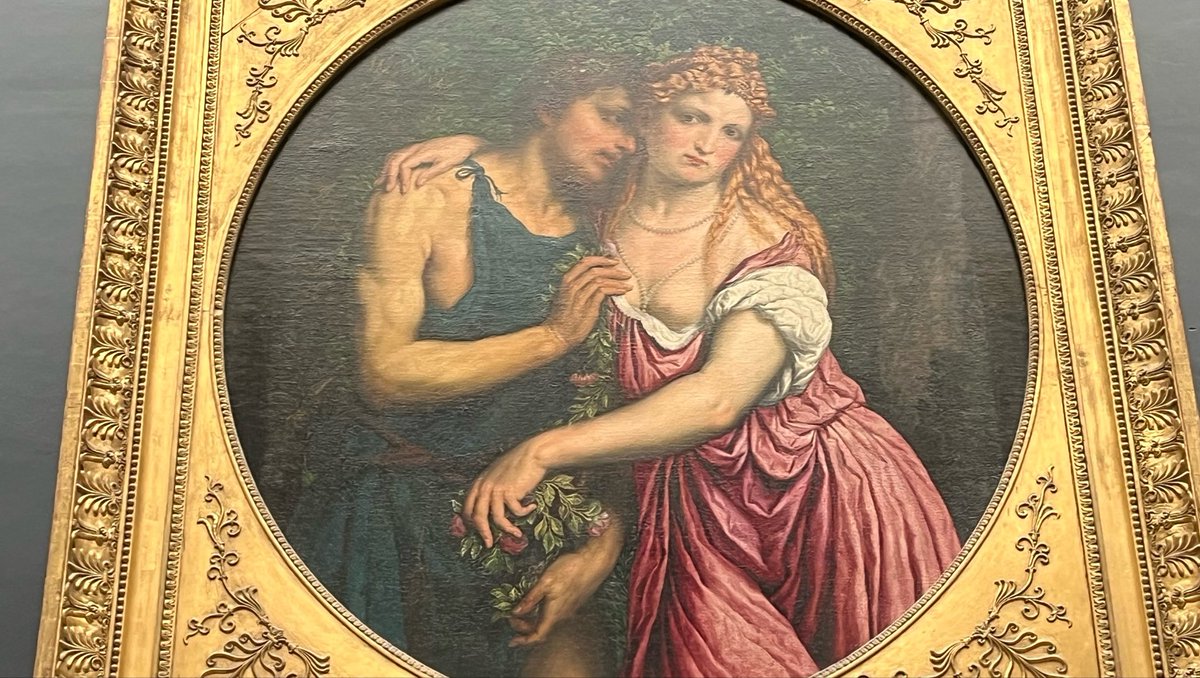 AMNEUSSS's tweet photo. Pareja mitológica — Paris Bordone   (1540 aprox) — Musée du Louvre en París https://t.co/K3E6RHp8Vb