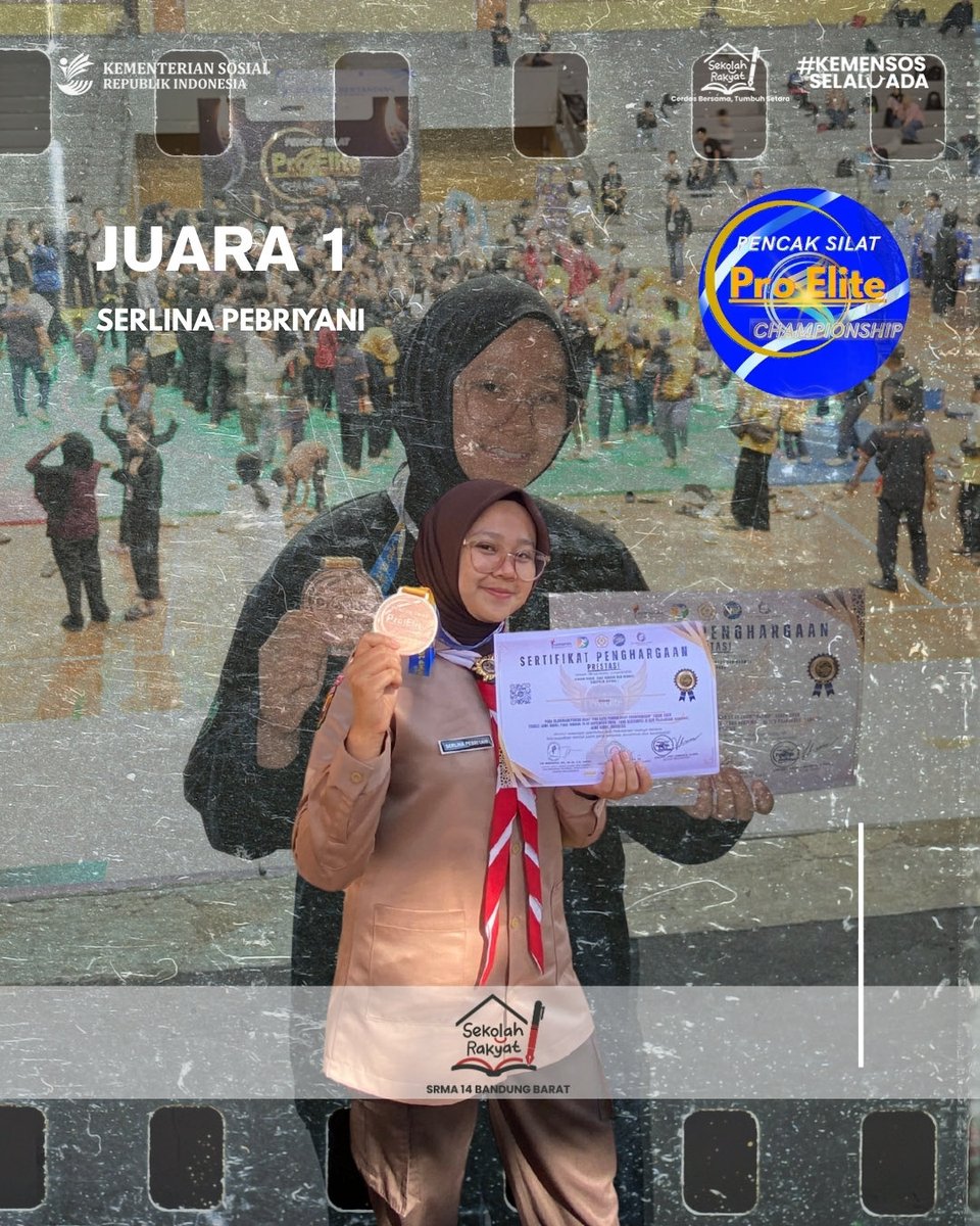 srma14kbb's tweet photo. Selamat kepada tim SRMA 14 Bandung Barat atas pencapaian luar biasa tim kita dalam Kejuaraan Pencak Silat Pro Elite 2026 yang berlangsung pada 10–13 September 2026 di GOR Padjajaran, Bandung!
🔥🏆

#SekolahRakyat #Kemensosselaluada https://t.co/Rh2fylC3S3