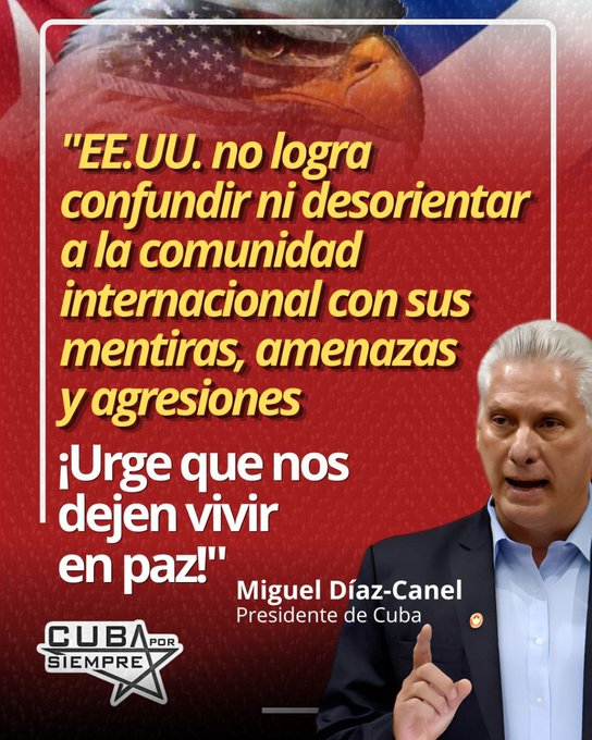 MEP_CUBA's tweet photo. Cuba tiene el derecho a vivir en Paz y sin el Bloqueo genocida de los Estados Unidos contra este pueblo heroico. La comunidad internacional también rechaza el #Bloqueo y son múltiples las muestras de solidaridad con la Isla. #TumbaElBloqueo
#CubaEstáFirme 
#CubaNoEstáSola https://t.co/7E3GU7doE9