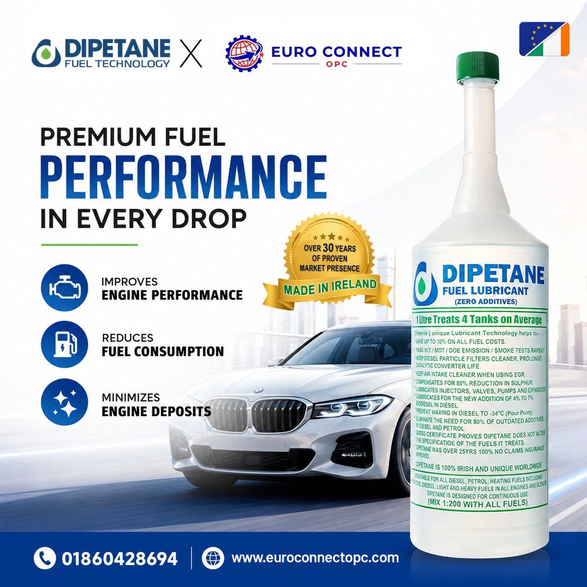 v3a0d5's tweet photo. Premium fuel performance in every drop. Dipetane Fuel Lubricant supports cleaner engine operation, improved efficiency, reduced fuel consumption, and fewer deposits. Made in Ireland with over 30 years of proven performance. https://t.co/bOe8ysP1vD