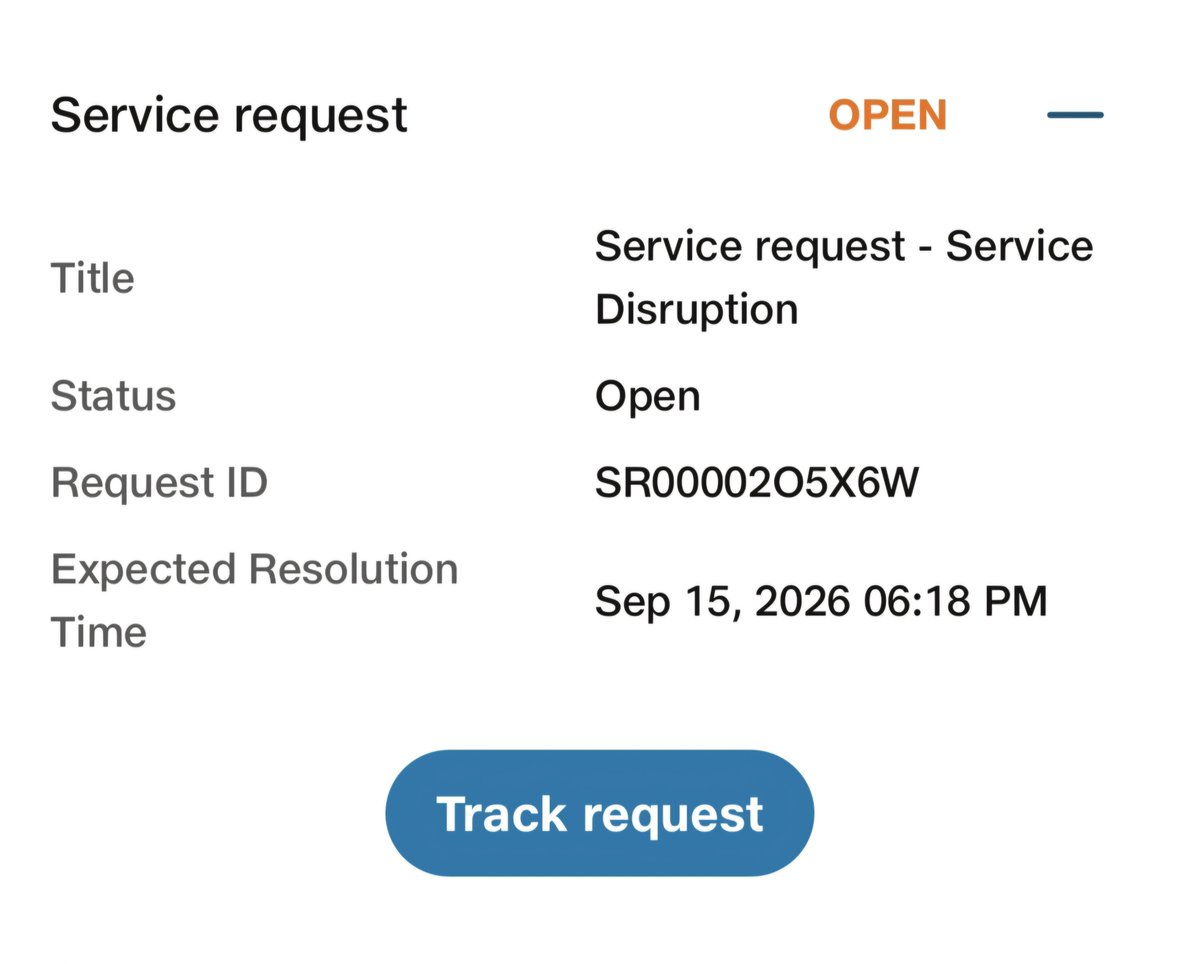 KAMALAR26821901's tweet photo. @reliancejio @reliancejioCare My Jio internet has been down since morning. Resolution time has already been changed 4 times, but the issue is still not resolved. Now I am being asked to wait until 15 Sept, 6:18 PM.

SR: SR0000205X6W#Jio #JioCare #InternetDown https://t.co/pKkRBOdZll