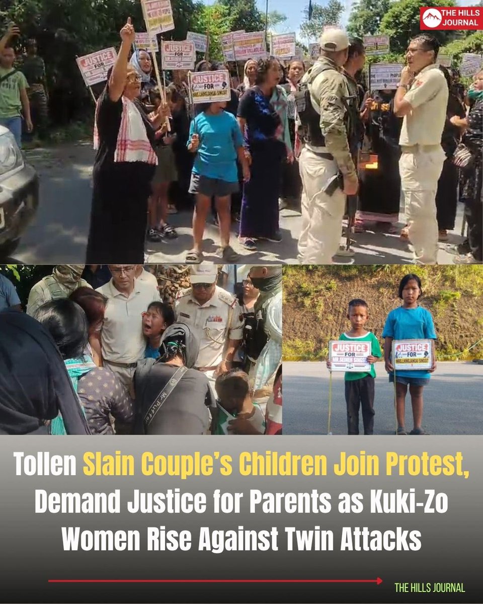 HillsJournal's tweet photo. Tollen Slain Couple’s Children Join Protest, Demand Justice for Parents as Kuki-Zo Women Rise Against Twin Attacks

More: https://t.co/1HT6ivQEzK https://t.co/enQdRioqw4