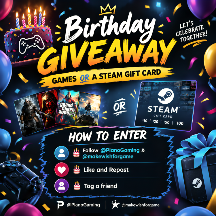 makewishforgame's tweet photo. 🎂 16th September Birthday Celebration teamed up with @PlanoGaming 

To Enter This Giveaway:

Follow @PlanoGaming  &amp; @makewishforgame 
❤️ Like
🔁 Repost
🫂 Tag a Friend
⏰ Ends Sep 16th https://t.co/7PmlAf8Npg