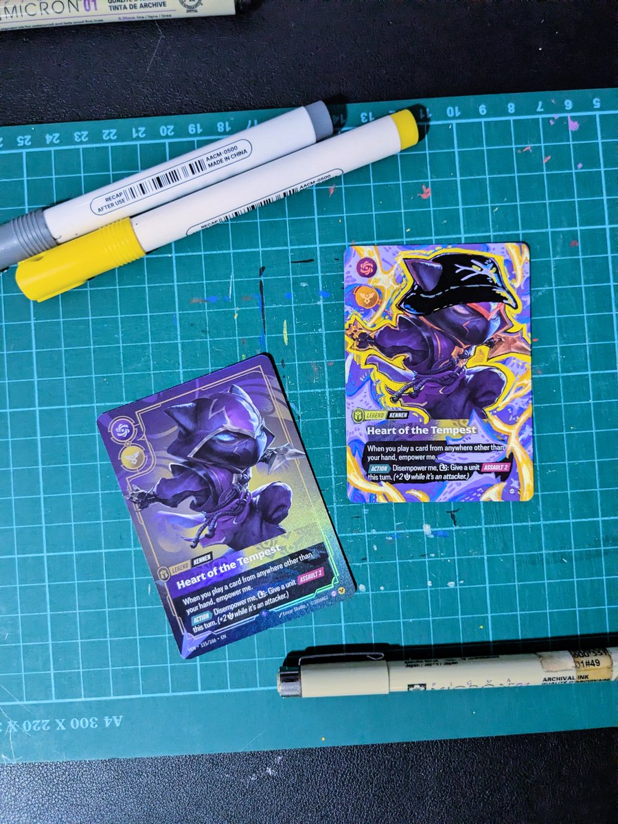 WsomeCardboard's tweet photo. so I heard it's bucket hat meta season 👀🐭 #riftbound 

this alter is inspired by @katsucurryXBT &amp; his viral moment during #RQSingapore feature match 🤩 https://t.co/i3vNFl7jMW