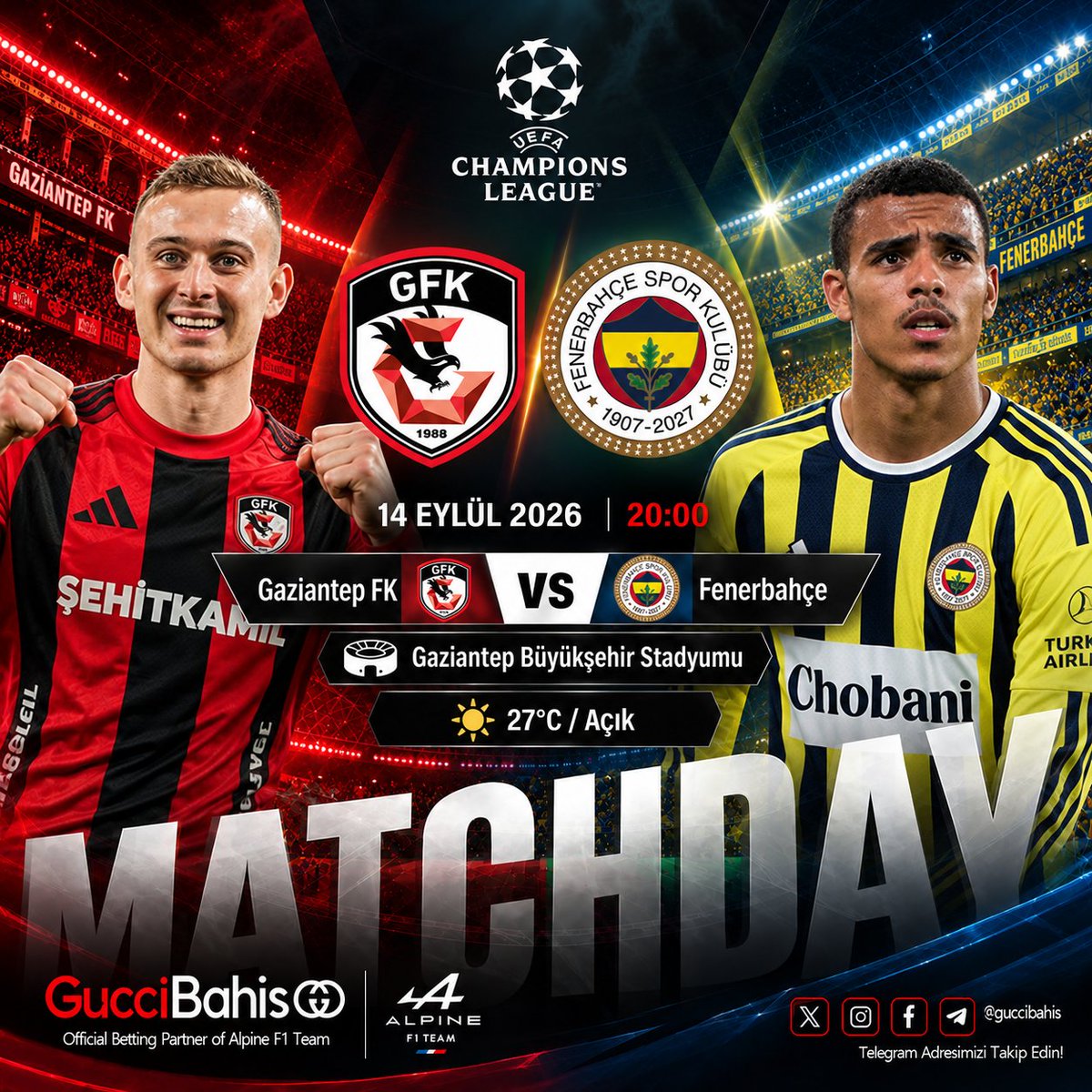 GuciSocial's tweet photo. GAZİANETP FK VS FENERBAHÇE MAÇI VAR CANLI MAÇ 
YORUMLARDA DOĞRU SKORU BİLENE 1250TL HEDİYE! BONUSU TEMİN ETMEK İÇİN BAĞLAN

YENİ ÜYELERE ÖZEL 5.000TL HEDİYE  Giriş https://t.co/TDgRZWxVhB 
#GFKvFB  #FENERBAÇHE #Süperlig #Bugünmaçvar #Canlımaç #MaçVarsaÜlkerVar #FenerbahceMacGunu https://t.co/bkRD5Zfqu5