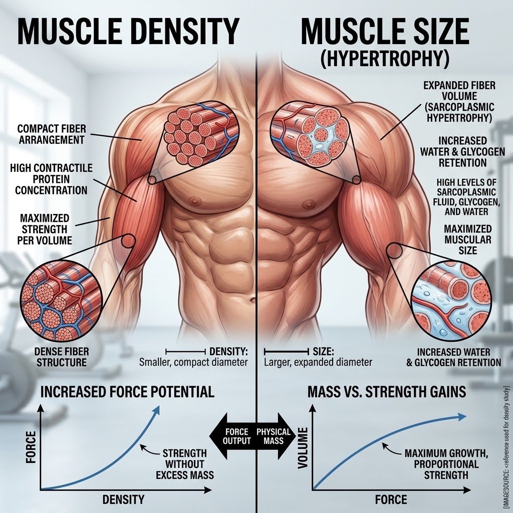 getwelladams's tweet photo. Dense muscles are built with heavy weight and low reps. They pack tight, functional fibers that look hard as rock even when relaxed.

Big muscles often come from high volume and fluid pump. They look huge, but don't always match that power.

Build for strength, not just volume 💪 https://t.co/EHcKoLz7my