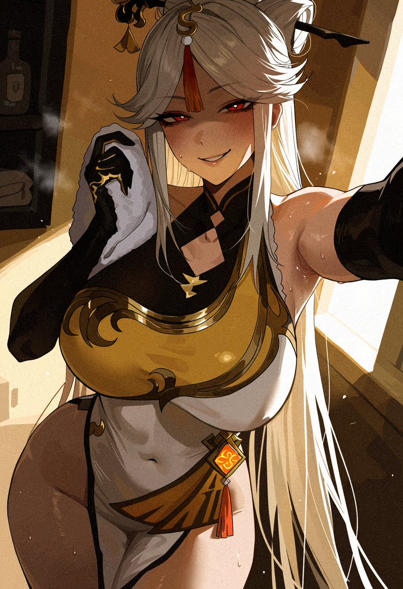goldenhandspace's tweet photo. #Ningguang #凝光 #GenshinImpact #nsfwtwt #nsfw https://t.co/tM8qniXcMC