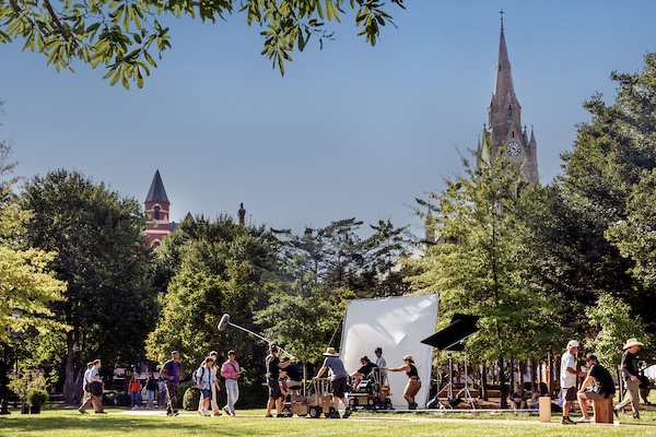 SLU_Official's tweet photo. For a few days last month, SLU looked a little more like Hollywood. 🎬 "The Streak," an upcoming sports comedy based on the true story of Caltech's basketball team, recently filmed scenes across campus. https://t.co/uDFbOdMqjP