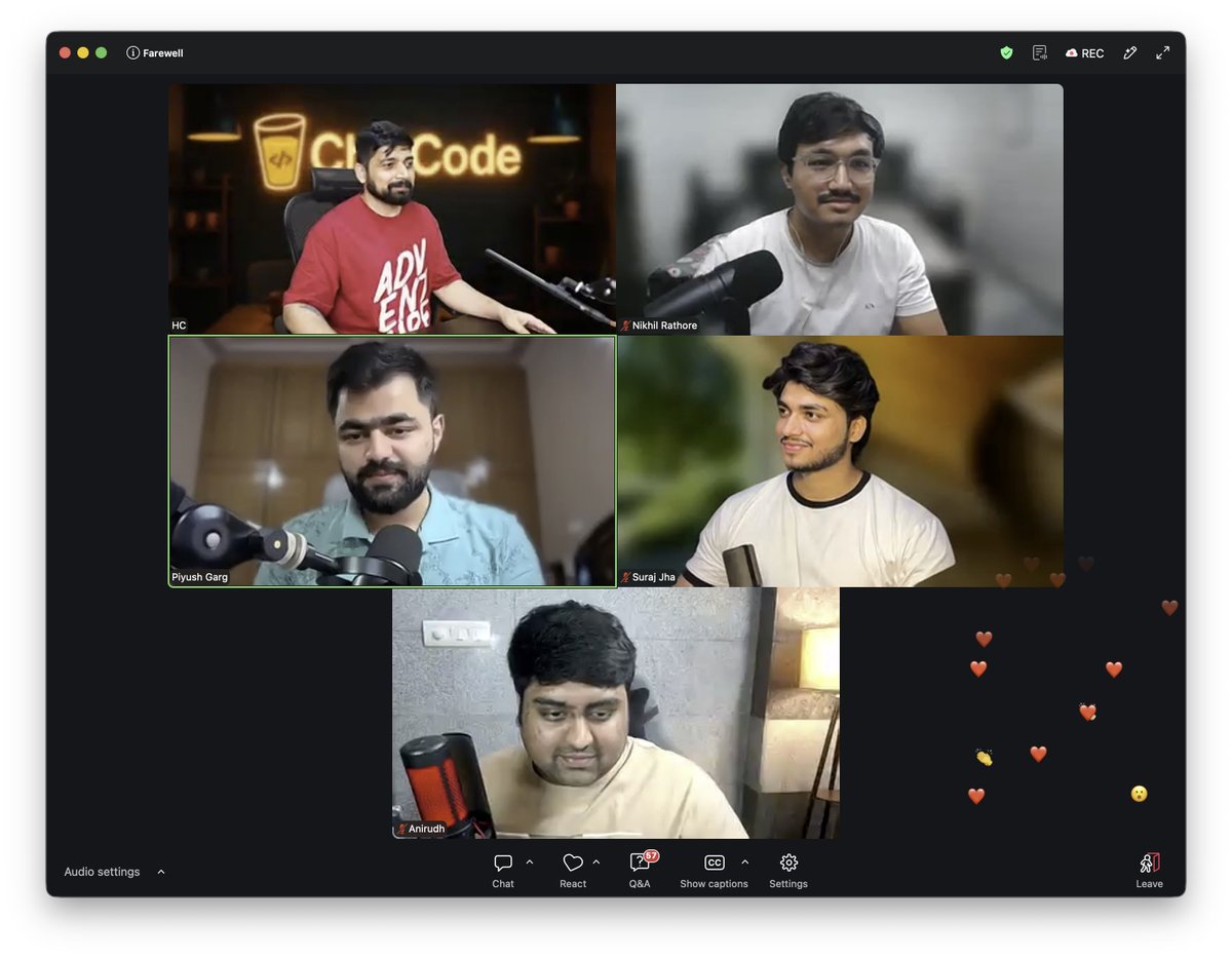 Akash_Code's tweet photo. What a journey. ❤️

Started this cohort knowing very little about GenAI, and ended it learning, building, breaking, fixing, and creating things I never thought I could.

So many concepts, projects, late-night sessions, laughs, and memories along the way.

From Transformers and RAG to AI Agents and actually building projects. it has been one hell of a learning experience.

A huge thank you to @piyushgarg_dev  , @Hiteshdotcom  and @surajtwt_  for making every session so engaging, practical, and fun. And to everyone in the cohort who made this journey even more special. 🫶

Grateful for the learning, the people, and the memories.

@ChaiCodeHQ  @nirudhuuu @BlazeisCoding 

#GenAI
