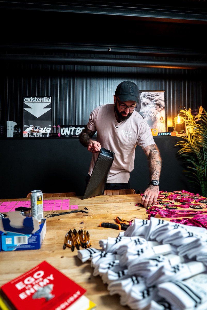wehackhealth's tweet photo. @benhackshealth is a man who fixates on the details! This years swag bags are no exception! #whiftingcamp #wehackhealth #wehackbelfast https://t.co/Qt5S8hGCzf