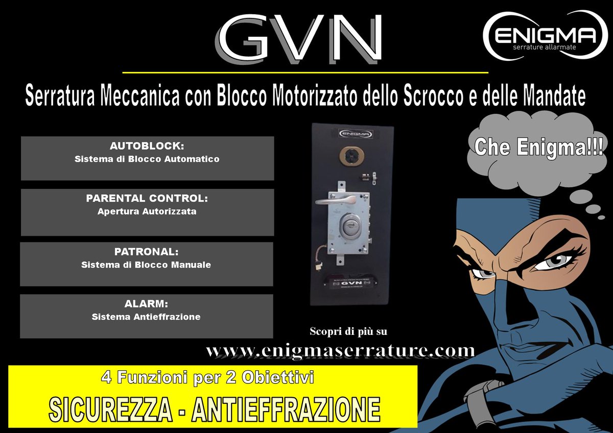 enigmaserrature's tweet photo. Enigma Serrature Allarmate
Non una semplice #serratura.. ma un vero Sistema #antifurto !
https://t.co/KLYVYr81cw
#enigmaserratureallarmate #sistemiantiintrusione #porteblindate #sicurezza #casa #allarme #defender #portecorazzate https://t.co/BnErEjguDz