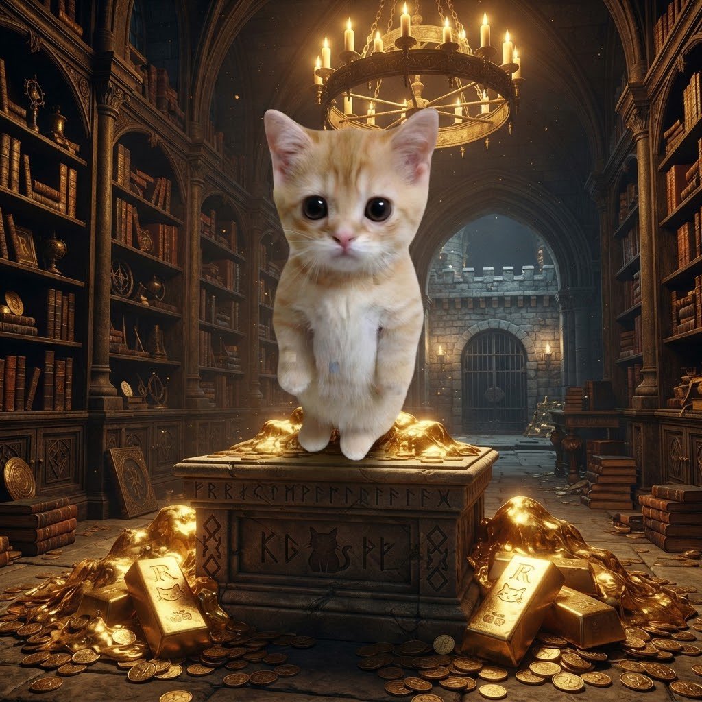 ruecatsolana's tweet photo. $RUECAT this is gold. 😺⚱️💪

The guardian of the treasury and the ultimate safe haven stands victorious.
.
.
.
.
.
.
.
.
.
.
#RueCat #SafeHaven #EpicCat #CatGuardian #GoldenTreasury #CatLovers #EpicArt #LegendaryCat #CatOfTheDay #AestheticCat #FantasyWorld #TreasuryGuardian #LittleHero #CatVibes #GoldenHour #CuteButEpic #KingdomOfCats #SafePort #CatRealm #MasterOfGold