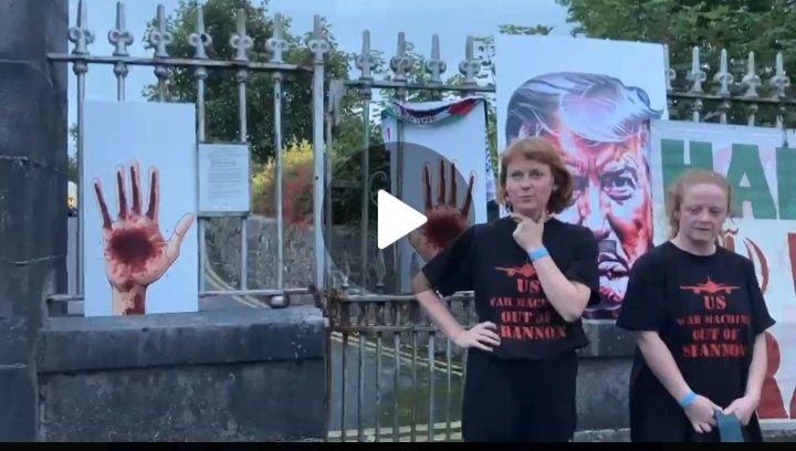 ciarantierney's tweet photo. Two women were arrested for shouting "anti-war" slogans at #Doonbeg golf course.
Meanwhile, the man responsible for the murders of 168 children at the Minab Elementary School flies in like a VIP, gets to meet our president, and faces no consequences for his war crimes. https://t.co/1GMCWOOBGt