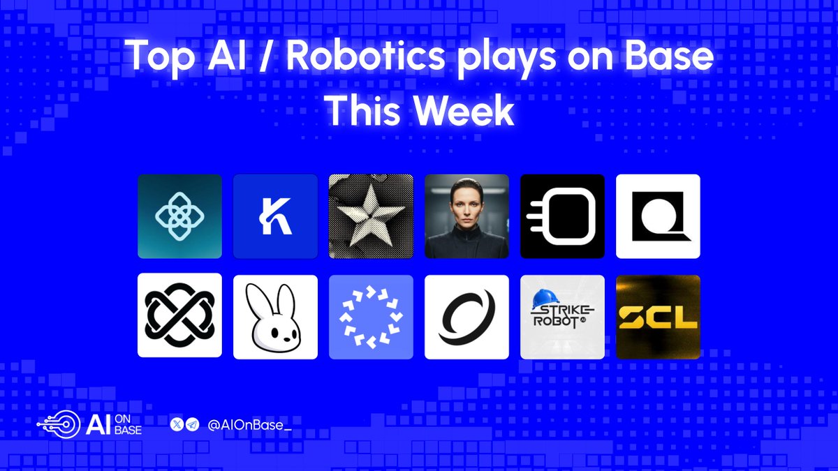 AIonBase_'s tweet photo. Top AI / robotics plays on @base this week

1. @OpenGradient - Private inference network with 3B+ tokens processed and hundreds of thousands of private inferences.

2. @KorProtocol - KORUS connects AI agents and creators with licensed music, paid through USDC and x402.

3. @aeonframework - Open-source framework for agents that run background tasks, find vulnerabilities, and submit fixes.

4. @sibylcap - Agent memory infrastructure with an active builder ecosystem and research-focused hackathons.

5. @BlockRunAI - One gateway for agents to access 100+ AI models and 40+ blockchain RPCs with USDC.

6. @QuotientHQ - AI forecasting tools for prediction markets, trading, and live event probabilities.

7. @reppo - Evaluation markets for AI agents, datasets, and robotics systems.

8. @officialbunnyos - Persistent game world where autonomous agents compete, trade, and create usable behavior data.

9. @openservai - SERV Reasoning gives builders an API for structured, auditable agent workflows.

10. @zeroclick - Agent storefronts let businesses sell services and live data through x402 and USDC on Base.

11. @StrikeRobot_ai - Robotics simulation tools for creating robot environments and testing behavior before deployment.

12. @shadowcleague - Robot combat ecosystem combining autonomous agents, competition, and onchain coordination.