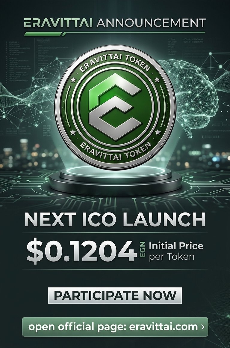 Eravitt_AI's tweet photo. 🚨 EravittAI EGN Ecosystem — OFFICIAL ANNOUNCEMENT 🚨

The next phase is coming. 🌱⚡

💚 NEXT ICO PRICE: $0.1204
🪙 EGN — COMMING 
🌐 Official Page: https://t.co/GxLATvB7nV

The EGN Ecosystem .....
🔹 Eravitt Pay Wallet 
🔹 Blockchain innovation
🔹 Green sustainability
🔹 Growing community
🔹 Long-term ecosystem vision

⏳ Next ICO — $0.1204
$Don’t miss the next stage of EravittAI EGN Ecosystem.
$Don't miss the Staking rewards.
👉 Visit: https://t.co/GxLATvB7nV

#EravittAI #EGN #EGNEcosystem #Crypto #Blockchain #AI #Web3 #Token #ICO #DeFi #BSC