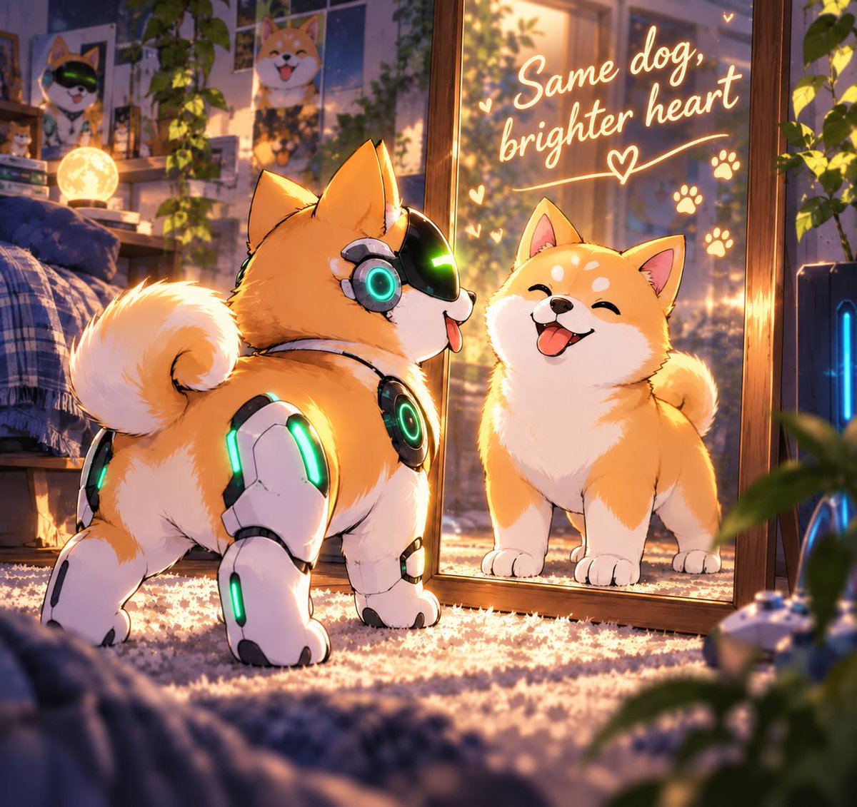 Natural_inu's tweet photo. Same dog.
Brighter heart.
The visor, the glow, the upgrades…
the mirror still shows the one that never left the grass. $NI
Un-upgraded. Organic. Mainnet. 🌱 https://t.co/6xJAR116nE