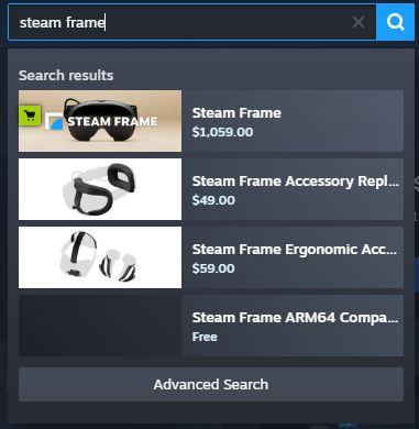 Wario64's tweet photo. Steam Frame 1TB Kit is $1,299.00. Price seems to start at $1,059 https://t.co/BCszyAGOvJ
