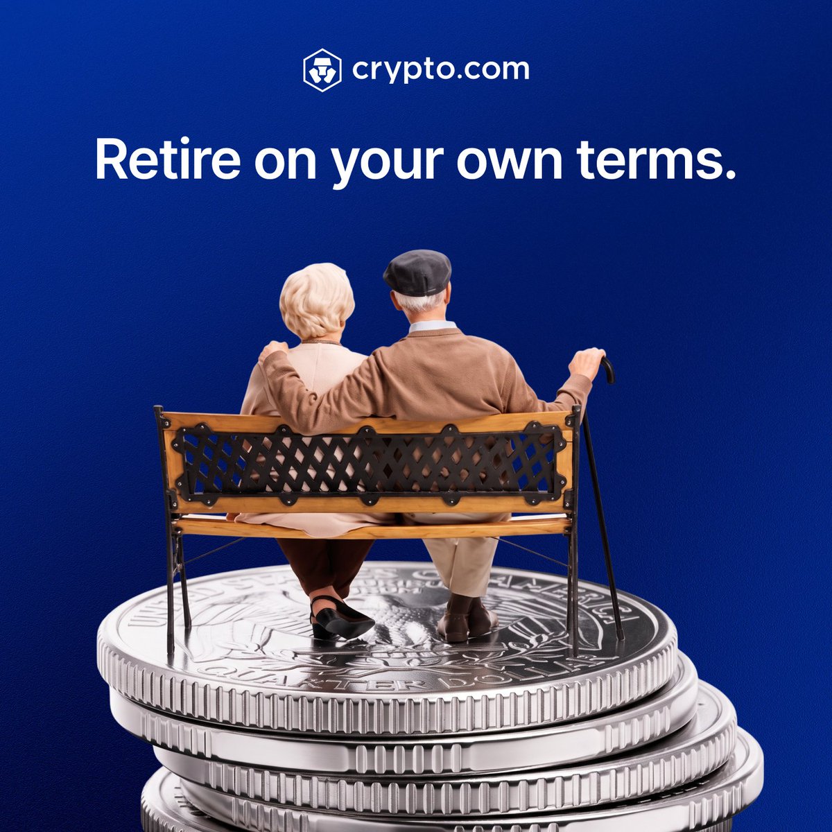 cryptocom's tweet photo. True retirement isn’t about reaching a certain age, it’s about financial freedom. https://t.co/3R44MBrXen