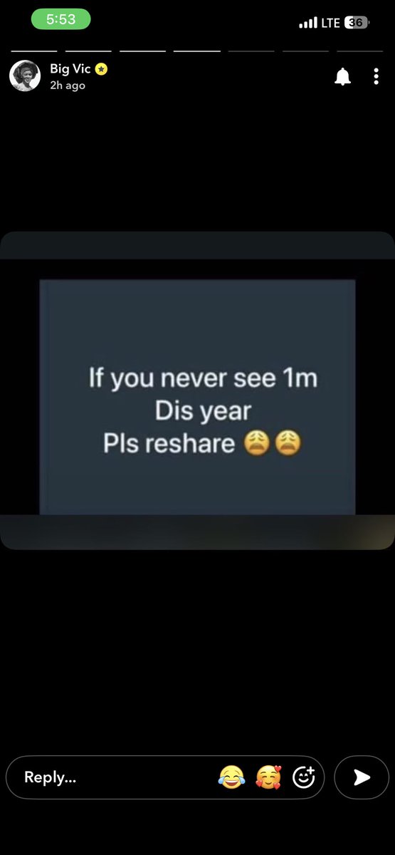 Vbonifacefan22's tweet photo. If you never see 1m this year pls repost 🥹🥹

Big_vic via Snapchat https://t.co/Gl8pUprzf9