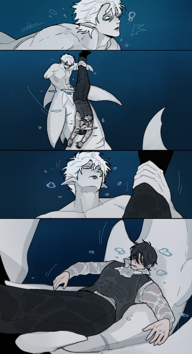 AniMaoo_2's tweet photo. Close Call - Fogland merman AU (4) https://t.co/yYem0dlIw1