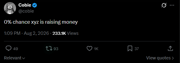 Havochl_'s tweet photo. Actually funny reading all the theories around xyz

- TradeXYZ will launch its own token &amp; hurt $HYPE
- TradeXYZ raising money 
- TradeXYZ leaving Hyperliquid
- TradeXYZ sold to Coinbase

What's next bros? https://t.co/9AOU81jtnx