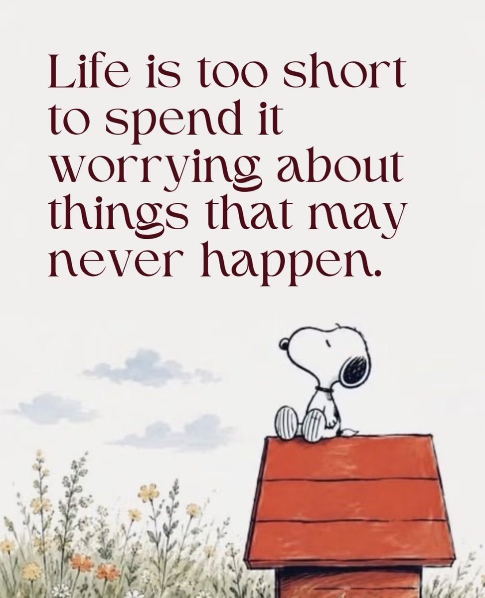 Peanuts_4Fans's tweet photo. Don’t ruin a good day worrying about a bad day that may never come. ☀️🦋✨ #Peanuts https://t.co/XvaRwDNjMX
