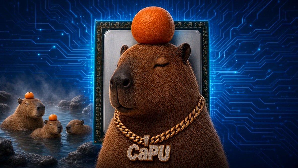CaPUinside's tweet photo. gm Solana

new animal in the trenches

$CaPU — Capybara Processing Unit
1 core. 0 GHz. Infinite cache.

the onchain $INTC community
coming to https://t.co/lNgucpeKPz

not live yet
Long chill. https://t.co/IugbCsb24f