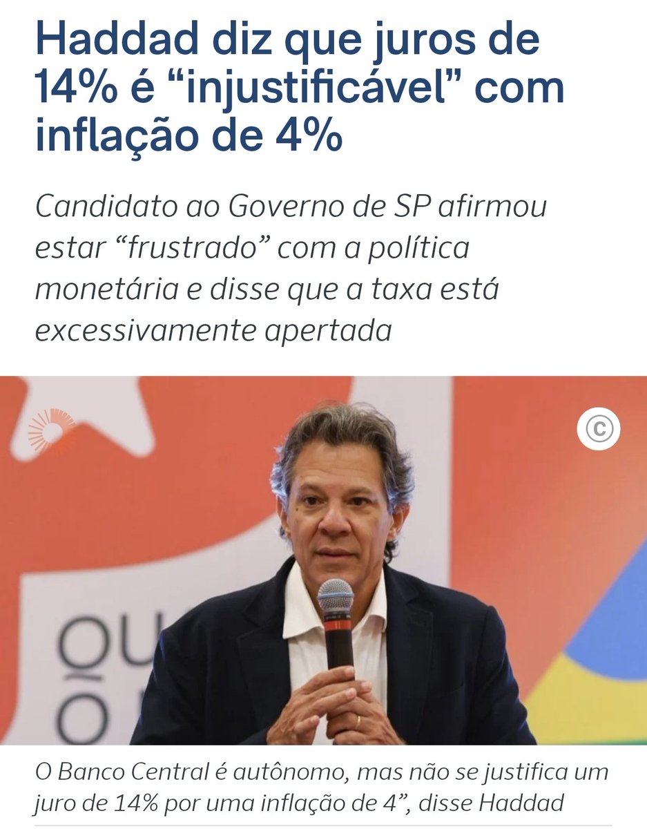 tatunotoco's tweet photo. O BC justifica os juros altos como meio p/ atingir a meta de inflação

A meta de inflação foi reduzida pelo Conselho Monetário Nacional (CMN) em 2023, para 3,25% e, em 2024, reduzida de novo para 3%

O CMN era formado por Haddad, Simone Tebet e Galípolo, todos nomeados pelo Lula https://t.co/RLnjMJ1qKg