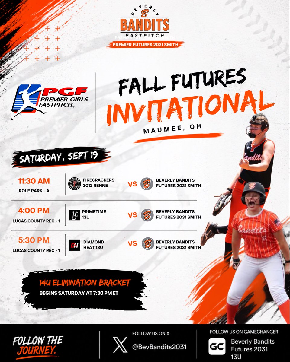 BevBandits2031's tweet photo. We’re headed to the PGF Fall Futures Invitational for another weekend of high-level competition.

Ready to get after it. LET’S GO BANDITS!! 🧡🖤

#BanditNation #PGFSoftball https://t.co/az2t6V4llN