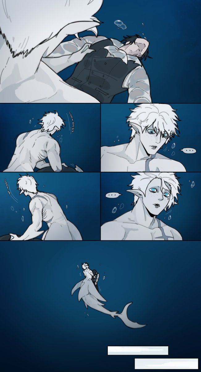 AniMaoo_2's tweet photo. Close Call - Fogland merman AU (4) https://t.co/yYem0dlIw1