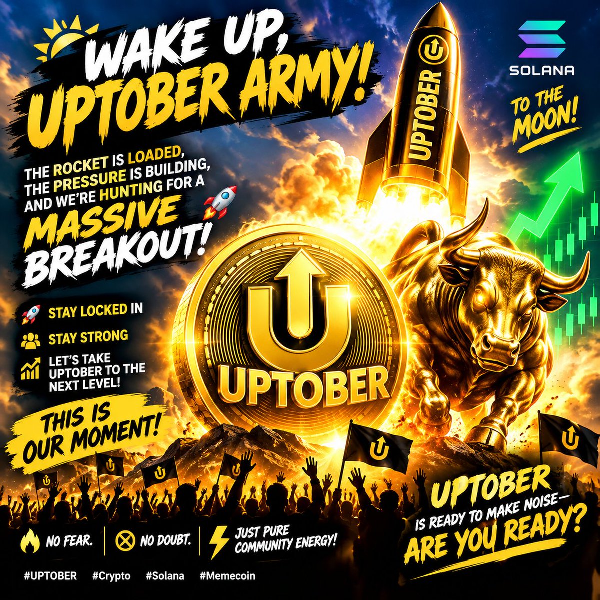UPTOBER1's tweet photo. $UPTOBER IS LOADING THE ROCKET 🚀💥 - OCTOBER WON’T BE A MONTH, IT’LL BE A MOVEMENT! HOLD STRONG, STAY LOUD &amp; LET’S MAKE HISTORY!⚡️ #UPTOBER #SOLANA #CRYPTO #BULLISH https://t.co/UWogNxWJiu