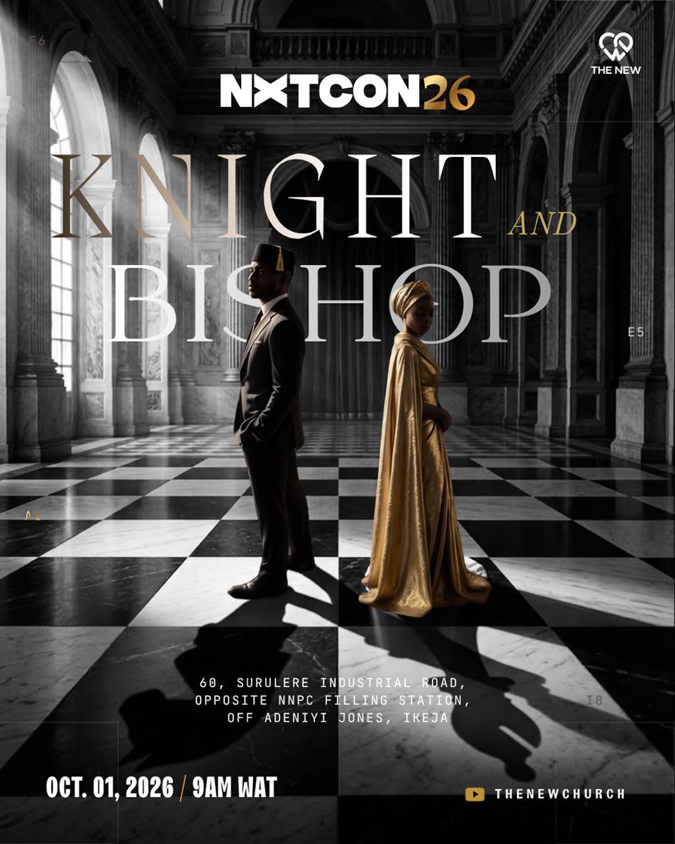 TheNew_ikeja's tweet photo. NxtCon2026: Knight and Bishop- October 1st, 2026.
The future is brought to life by those willing to think beyond today. This year at NxtCon 2026, we are embracing Faith, Strategy and Vision.

Get ready for powerful conversations, inspiring connections, and creativity at its peak. https://t.co/Q7hf5y8ec8