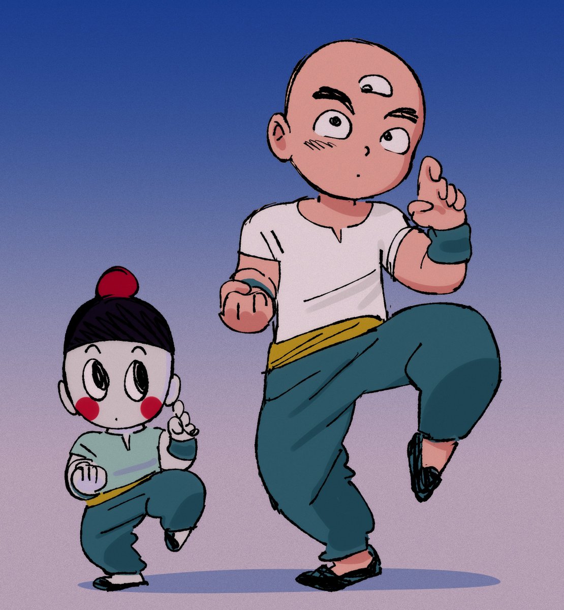 bessiebee3's tweet photo. little Tien and Chiaotzu https://t.co/3tjGVZ3wL1