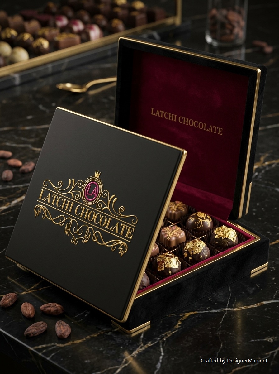 designer_man's tweet photo. The art of fine chocolate packaging &amp; luxury branding. 🍫📷Brand identity &amp; rigid gift box concept for LATCHI CHOCOLATE.Which detail stands out to you? 📷📷https://t.co/x7s5NrBwCS#PackagingDesign #Branding #LogoDesign https://t.co/5hVoBlyPxR