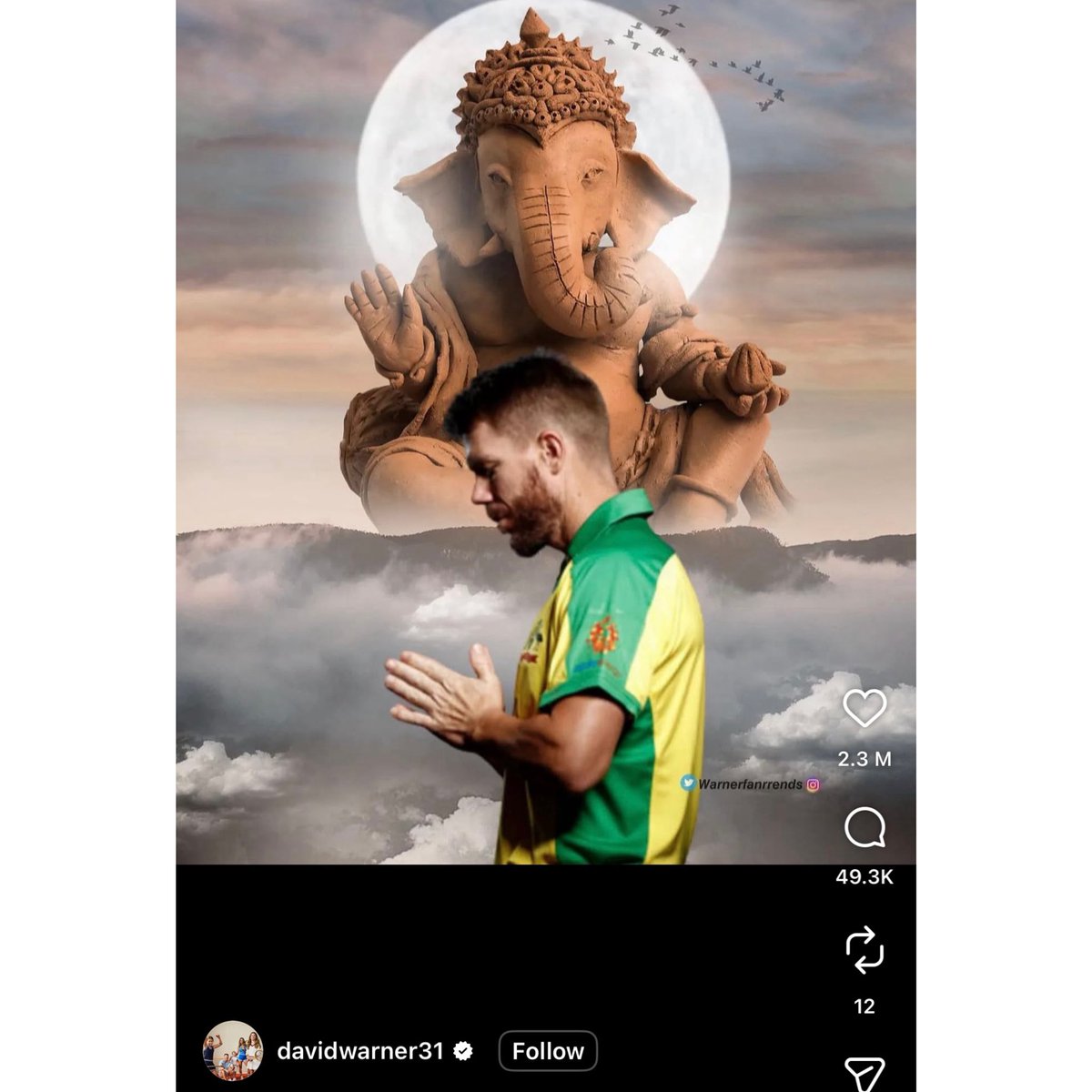 chixxsays's tweet photo. David Warner is more indian and hindu than Dhruv Rathee and the entire leftist gang https://t.co/sQyohxhBrX