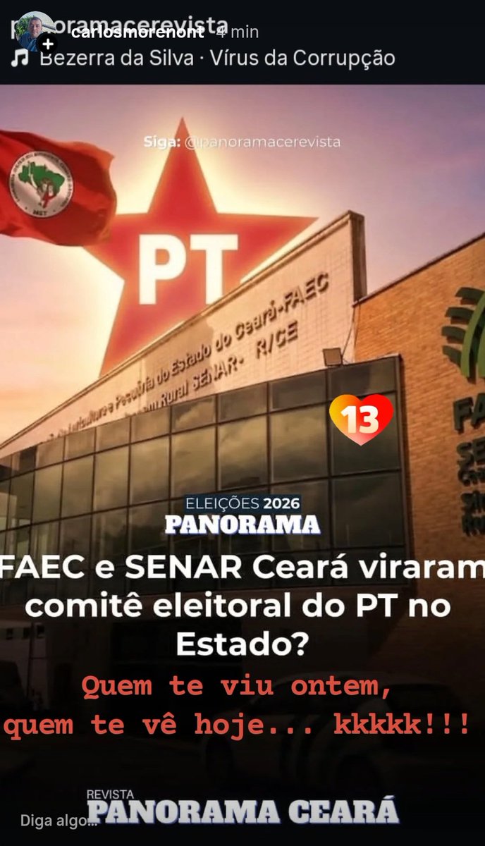 CarlosMorenoNT's tweet photo. "Meu coração é vermelho"... kkkkkkk! https://t.co/A7mwNCCDAD