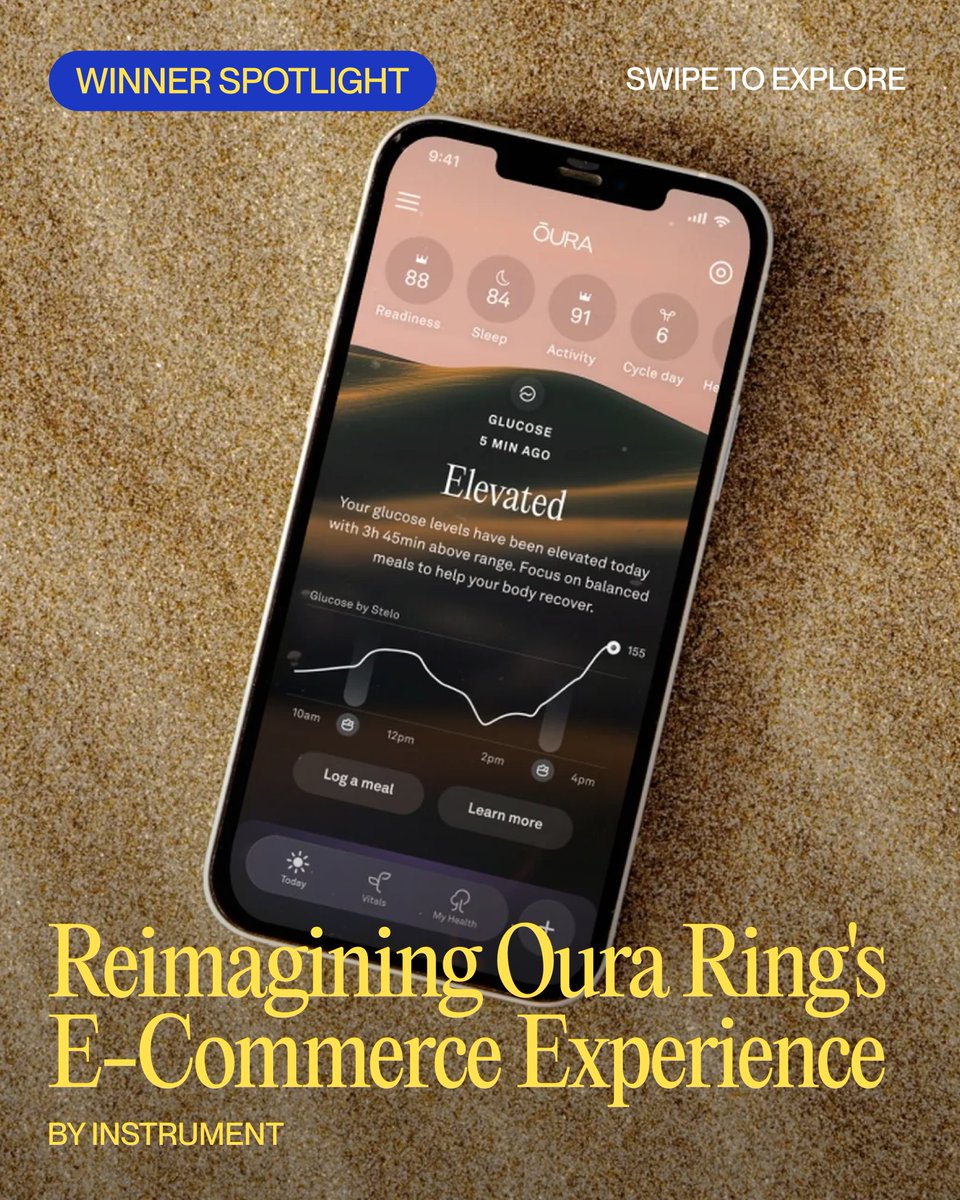 W3Awards's tweet photo. Oura Ring's e-commerce experience doesn't explain the science all at once. It unfolds a layer at a time.

@instrument built it out of in-app UI, data visualization and CGI photography, winning Best in Show for Mobile Features last year.

View full project: https://t.co/EcsMxGm9FJ https://t.co/cFftqmAqkd