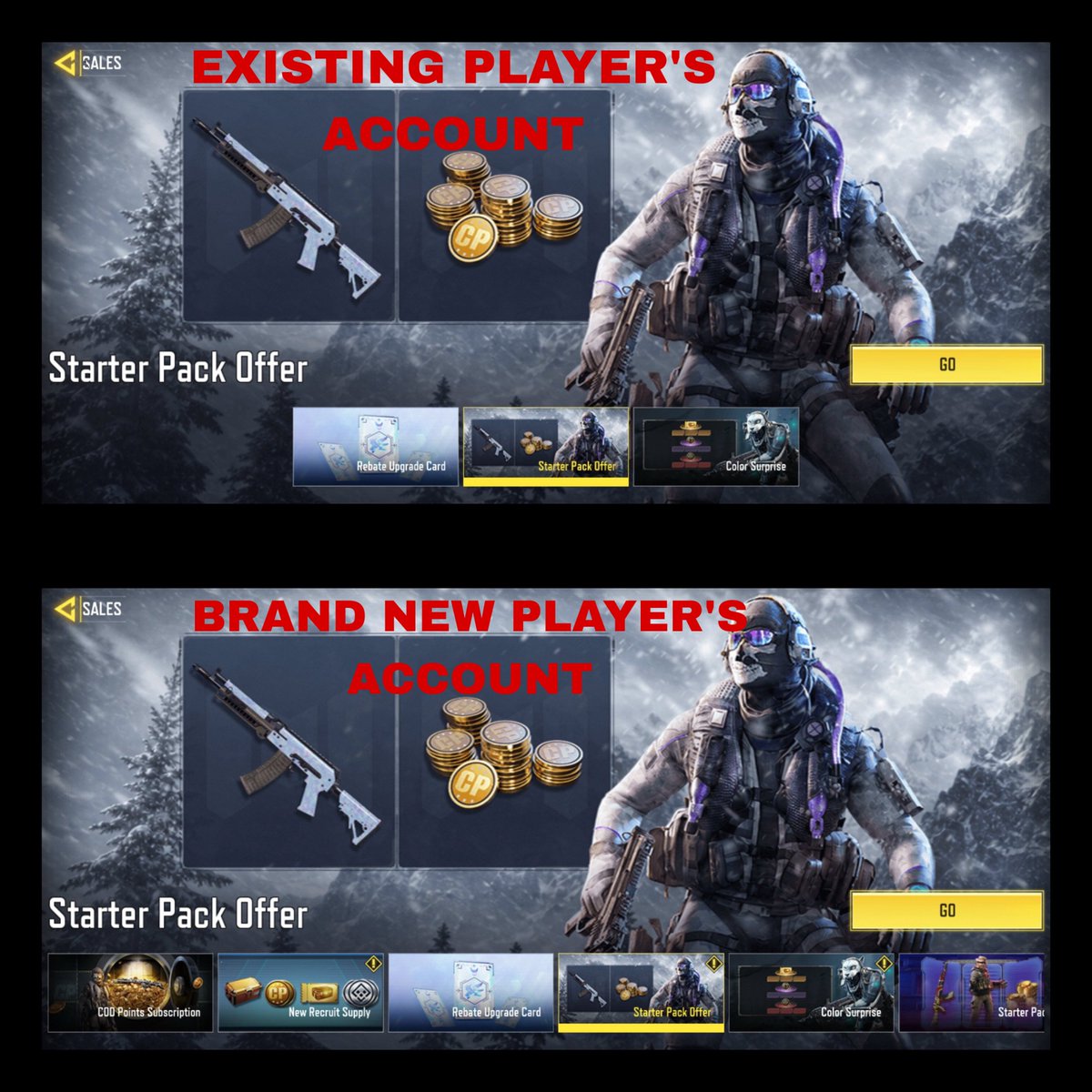harry_veron's tweet photo. @PlayCODMobile Stop punishing your loyal players @PlayCODMobile. We demand the Ghost Plasma bundle. It is totally unfair to give it to day one accounts and glitch users while locking out 7 year veterans. Do the right thing. https://t.co/PyeL74qlVD