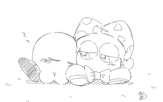 midoro_kirby's tweet photo. うたた寝カビマル https://t.co/aDfL5PwTg1