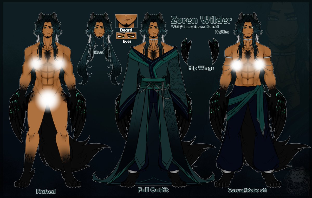 SkvllCryptik's tweet photo. Official Vtuber Reference for @zorenwilder 

Enjoy your new body, ya book nerd.💚
_____
(Other version in the comments because I know some of ya'll are against free nips) https://t.co/LWAWvcNS5T