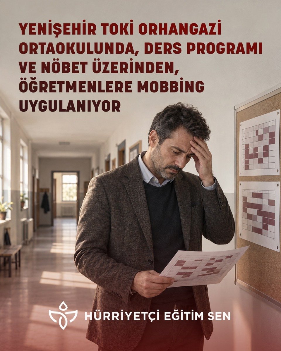 SELAHATTNGURSES's tweet photo. #HürriyetçiEğitimsrnTOKİOrhangazide
Sayın @Yusuf__Tekin Bursa Yenişehir TOKİ Orhangazi Ortaokulu’nda ders programı ve nöbet dağılımlarıyla öğretmenlere uygulanan mobbing ve baskıya asla geçit vermeyeceğiz! Okul yönetimini adalete davet ediyor, @bursamem’i derhal müdahaleye çağırıyoruz. Mağdur edilen öğretmenlerimizin hakkını korumak için hukuki ve sendikal tüm süreçleri başlatıyoruz! 
@tcmeb
