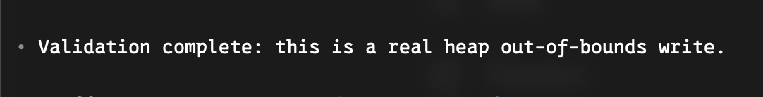 _MrNiko's tweet photo. Codex on a binary target tonight.

fuzzing + harness + AI in the loop.
not vibes. actual crash triage and RE on the target.

hunting 0days the slow way with a fast model.

#AIRedTeam #Fuzzing #ExploitDev https://t.co/mfXpeq5Mmk