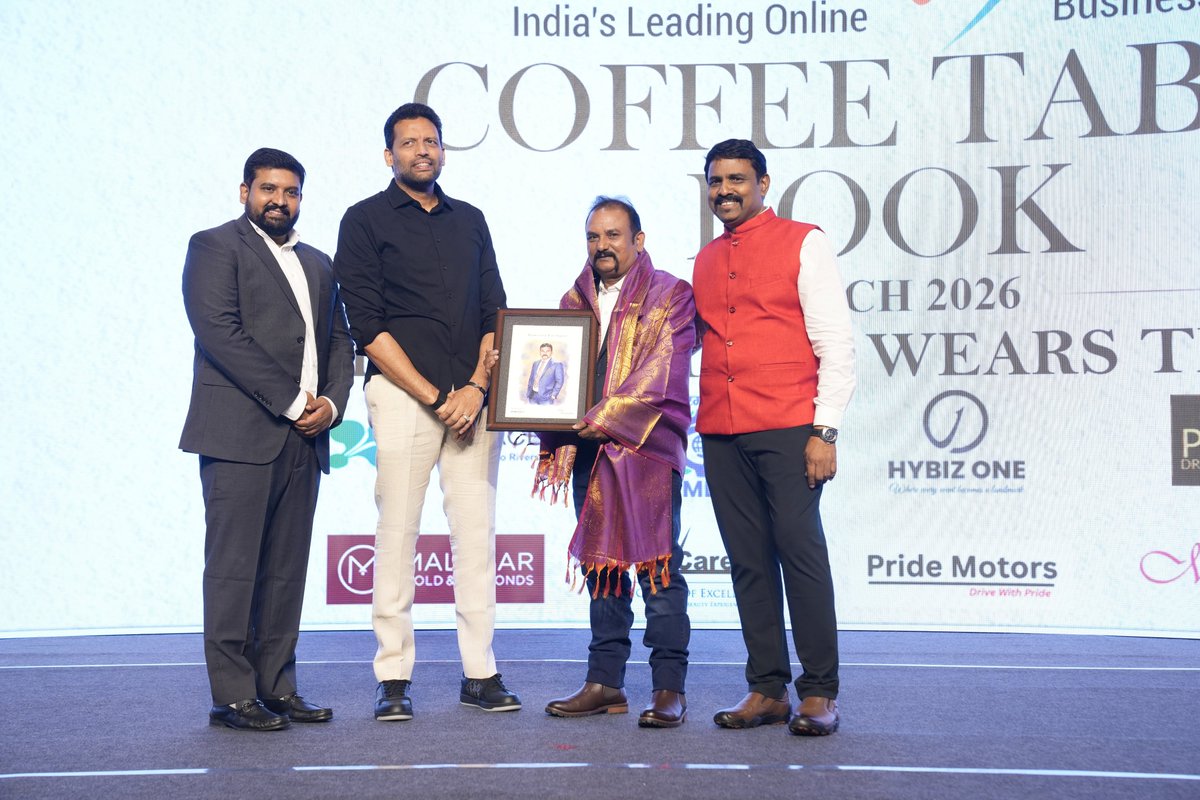 CityEnr's tweet photo. A Proud &amp; Unforgettable Moment 
A truly proud moment at the Hybiz Coffee Table Book Launch on September 12.I was honoured with a felicitation and a beautiful framed portrait, presented by Sri TG Bharat Gupta Garu, Minister of AP After nearly 6 months of hard work &amp; 52 legendary https://t.co/IKvzaALiDg