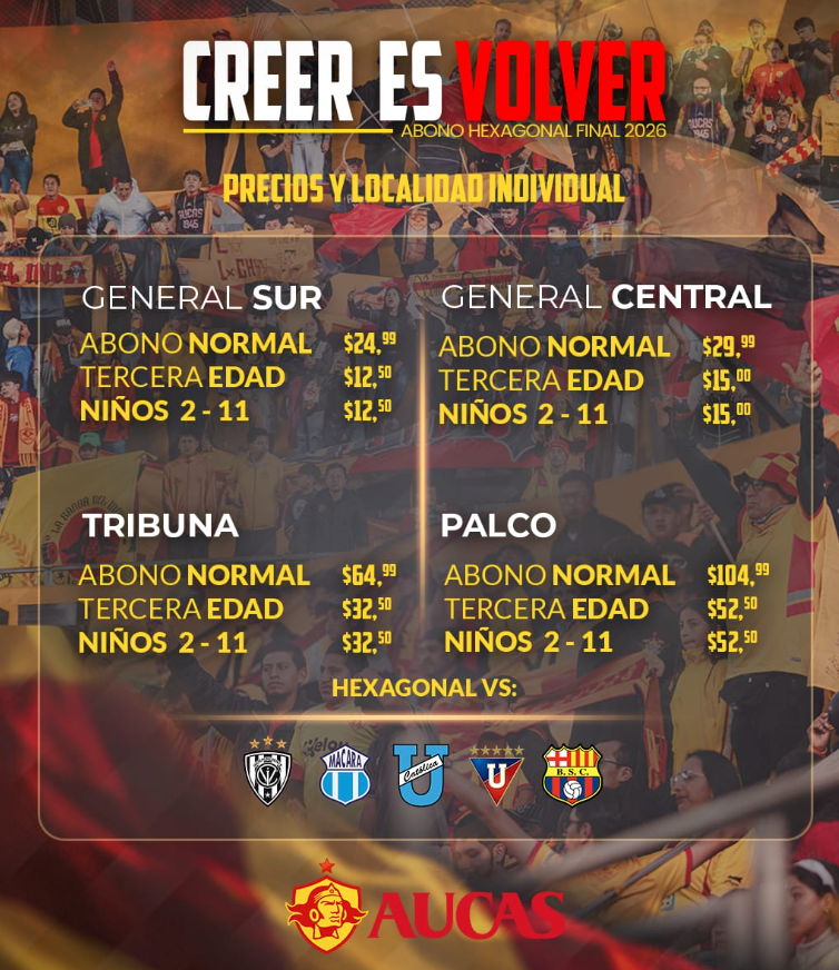 RC_MACHADO182's tweet photo. Buenos precios para la hinchada de @Aucas45 en el hexagonal final. https://t.co/X659Ic9PL8