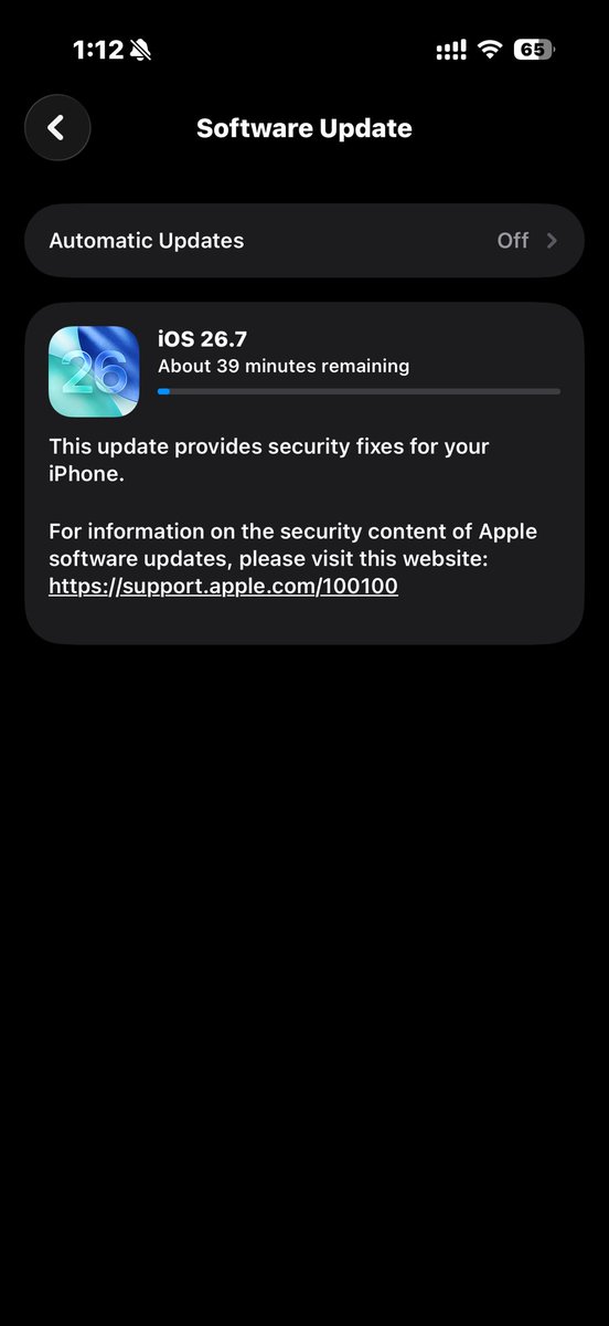 yourhoelymonsta's tweet photo. i swear i downloaded iOs 27 but why is this sloppy ios 26 is the one being downloadedddd ??? https://t.co/a65RTCOnuM