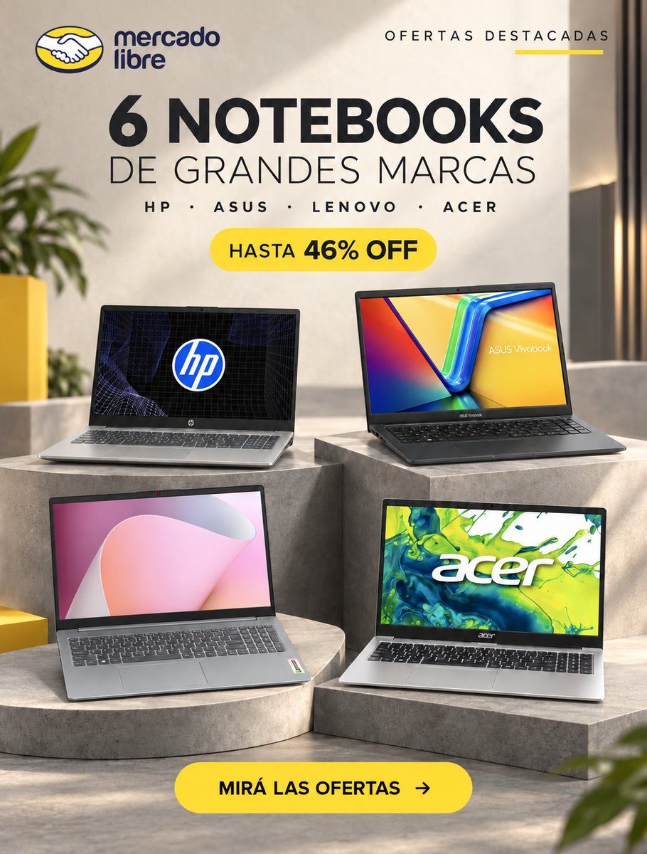 RadarOfertasAR's tweet photo. 💻 6 NOTEBOOKS DE GRANDES MARCAS CON HASTA 46% OFF

Armé una selección con modelos de 14” y 15,6”: livianos para llevar o con pantalla grande para trabajar y estudiar cómodo.

Deslizá para compararlas y entrá a la lista para encontrar la indicada para vos. 
Aprovecha las promos.