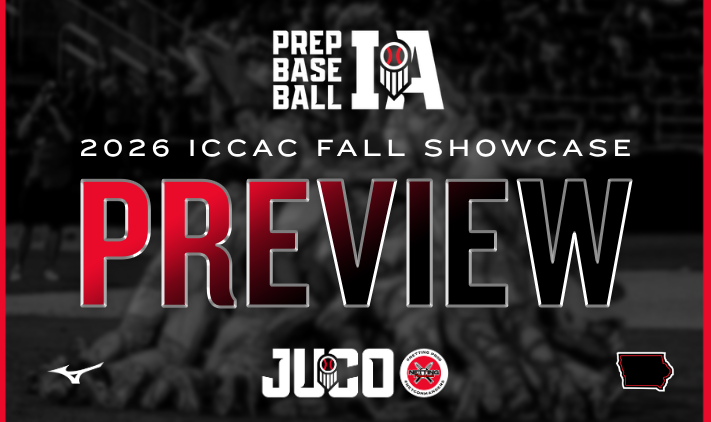 PrepBaseballIA's tweet photo. 𝟐𝟎𝟐𝟔 𝐈𝐂𝐂𝐀𝐂 𝐅𝐚𝐥𝐥 𝐒𝐡𝐨𝐰𝐜𝐚𝐬𝐞

Twelve @ICCACSports programs will be in Grimes Friday, putting their talent on display through showcase testing and game play.

Get an inside look at every team, including rosters, key players to watch and more, at the link below.

ℹ️» https://t.co/v2TCMmSU2k

@PrepBaseball | @PB_JUCO