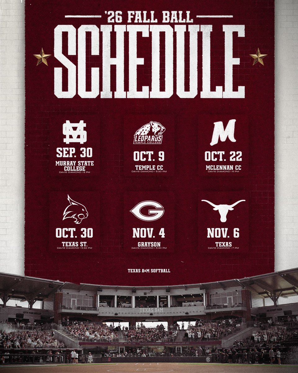 AggieSoftball's tweet photo. Come catch some Fall Ball at Davis 👍

🎟️ Free Admission for all games https://t.co/ptpu2FGgta